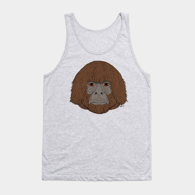 Bigfoot Portrait 2 (Human-Like) Tank Top by AzureLionProductions